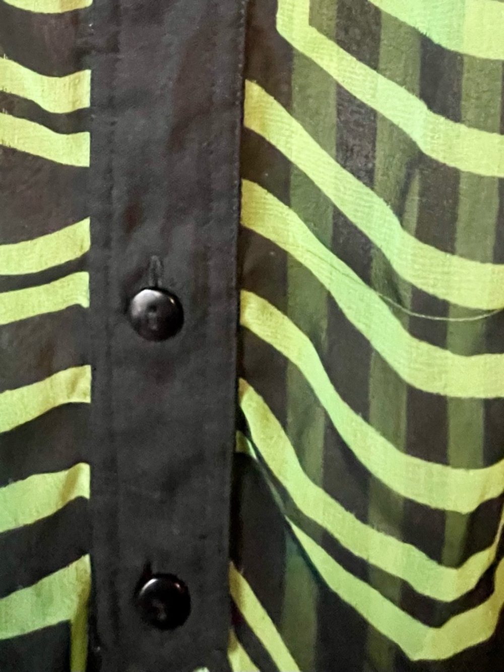 Sheer Green and Black Blouse Size Large ~ Loose Fit ~ Layering Piece - Picture 4 of 6